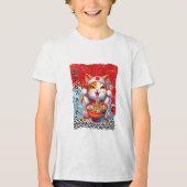 Lucky Cat Noodle Love Tri-Blend Shirt (Voorkant)