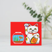 Lucky Cat. Ongelukkige vis Briefkaart (Staand voorkant)