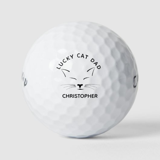 Lucky Cat Papa Gepersonaliseerd Golfballen (Voorkant)
