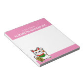 Lucky Cat Personalized Notitieblok (Schuin)