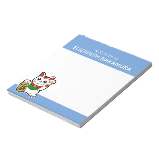 Lucky Cat Personalized Notitieblok (Linkerzijde)