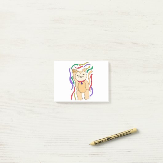 Lucky Cat Post-it® Notes (Op bureau)
