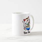 Lucky Cat Ramen - Gepersonaliseerd Koffiemok (Voorkant rechts)
