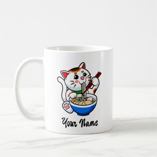 Lucky Cat Ramen - Gepersonaliseerd Koffiemok (Links)
