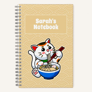Lucky Cat Ramen gepersonaliseerd Notitieboek