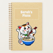 Lucky Cat Ramen gepersonaliseerd Planner (Voorkant)