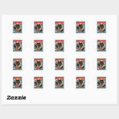 Lucky Cat Ramen Noodle Art Ronde Sticker (Vel)