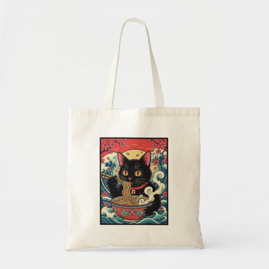 Lucky Cat Ramen Noodle Art Tote Bag (Voorkant)