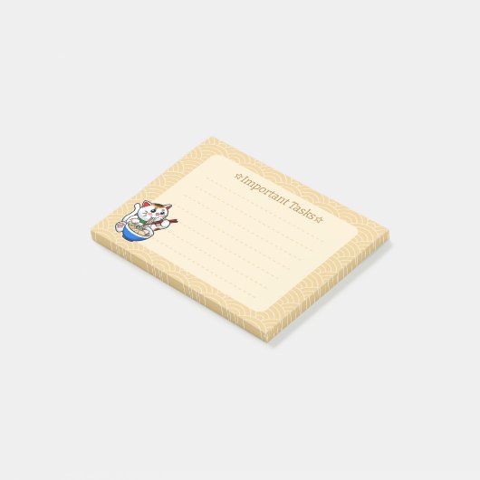 Lucky Cat Ramen Post-it® Notes (Schuin)