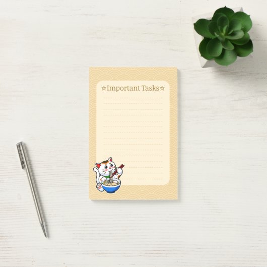 Lucky Cat Ramen Post-it® Notes (Kantoor)