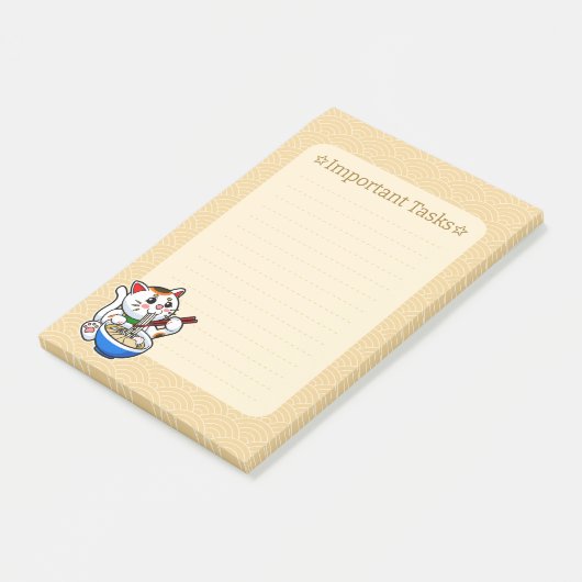 Lucky Cat Ramen Post-it® Notes (Schuin)
