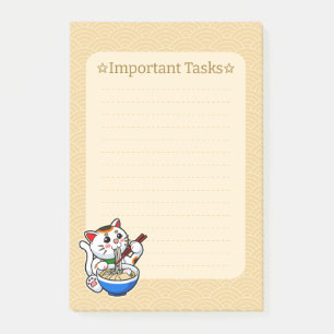 Lucky Cat Ramen Post-it® Notes