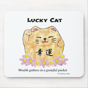 Lucky Cat - Rijkdom verzamelt zich in een dankbare Muismat