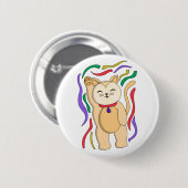 Lucky Cat Ronde Button 5,7 Cm (Voorkant /achterkant)