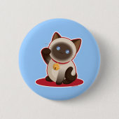 Lucky Cat Ronde Button 5,7 Cm (Voorkant)