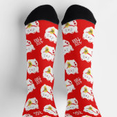 Lucky Cat Rood en Wit Patterned Sokken (Top)