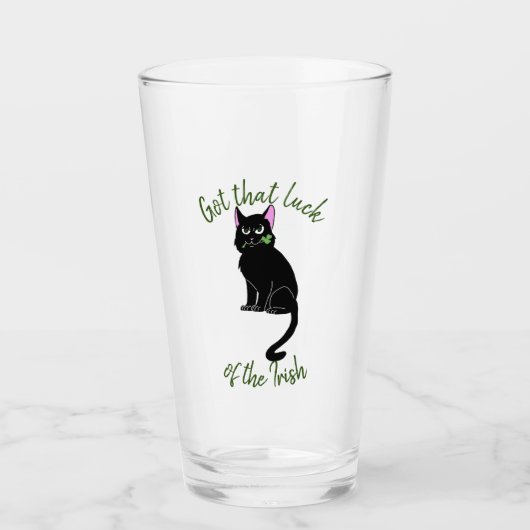 Lucky Cat Saint Patrick's Day Beer Glass Tumbler (Voorkant)