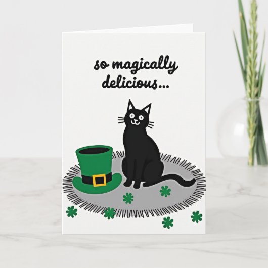 Lucky Cat Shamrock Kaart (Voorkant)