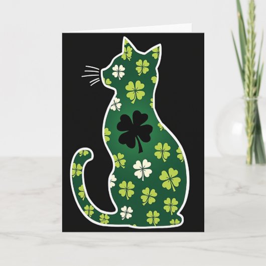 Lucky Cat Shamrock Kunstkaart Kaart (Voorkant)