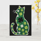 Lucky Cat Shamrock Kunstkaart Kaart (Gele Bloem)