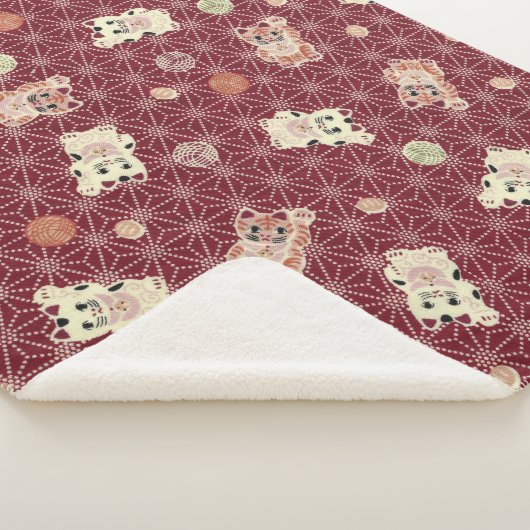 Lucky Cat Sherpa-back Blanket Sherpa Deken (3/4)