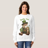 Lucky Cat St. Patrick's Day Sweatshirt Leprechaun (Voorkant volledig)