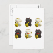 Lucky Cat Tiled Briefkaart (Voorkant / Achterkant)