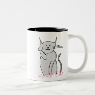 Lucky Cat Two-Tone Mok