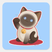 Lucky Cat Vierkante Sticker (Voorkant)
