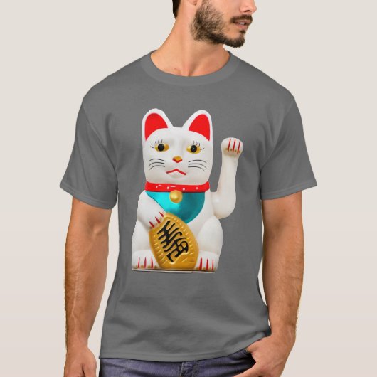 Lucky Cat Waving Arm Good Luck T-shirt (Voorkant)