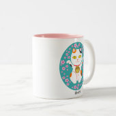 Lucky Cat Wealth Beckoning Japans Maneki-Neko Tweekleurige Koffiemok (Voorkant rechts)