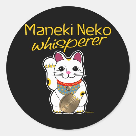 Lucky Cat Whisperer Ronde Sticker (Voorkant)