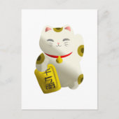 Lucky Cat White Briefkaart (Voorkant)