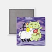 Lucky Cat Year of the Sheep Magneet (Voorkant / Achterkant)