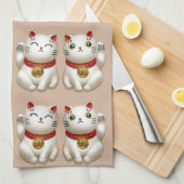 Lucky Cats Theedoek (Quarter Fold)