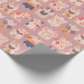 Lucky Cats Wrapping Paper Cadeaupapier (Hoek)