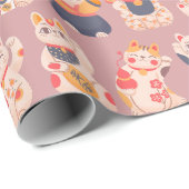 Lucky Cats Wrapping Paper Cadeaupapier (Rol Hoek)