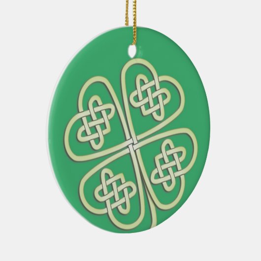 Lucky Celtic Clover Round Ornament (Rechts)