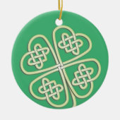 Lucky Celtic Clover Round Ornament (Voorkant)