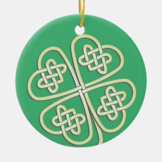 Lucky Celtic Clover Round Ornament (Voorkant)