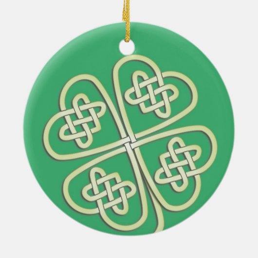 Lucky Celtic Clover Round Ornament (Achterkant)