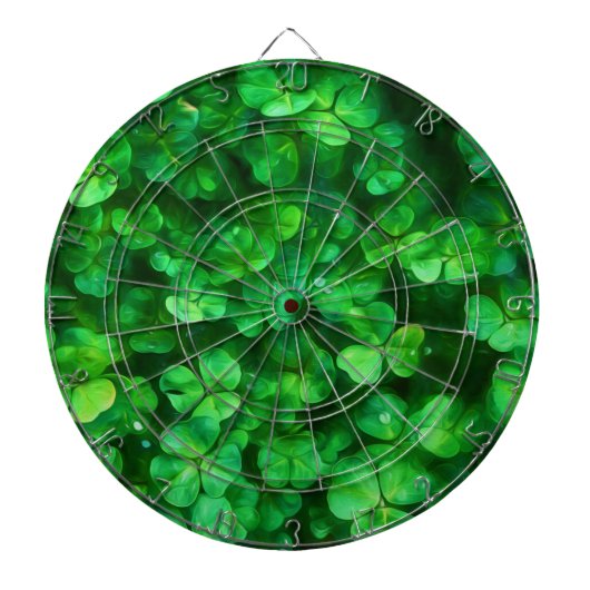 Lucky Celtic Irish Green Shamrocks Dartbord (Voorkant)