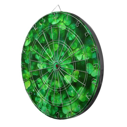 Lucky Celtic Irish Green Shamrocks Dartbord (Voorkant Rechts)