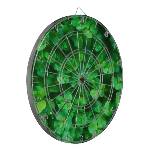 Lucky Celtic Irish Green Shamrocks Dartbord (Voorkant Links)