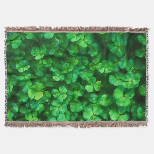 Lucky Celtic Irish Green Shamrocks Deken (Voorkant)