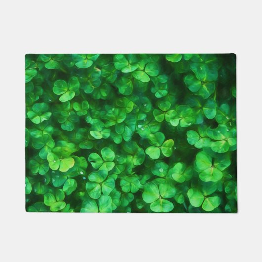 Lucky Celtic Irish Green Shamrocks Deurmat (Voorkant)