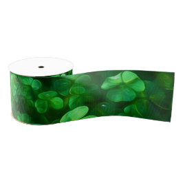 Lucky Celtic Irish Green Shamrocks Grosgrain Lint