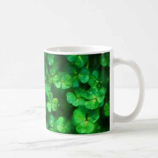 Lucky Celtic Irish Green Shamrocks Koffiemok (Rechts)