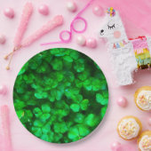 Lucky Celtic Irish Green Shamrocks Papieren Bordje (Feest)