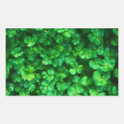Lucky Celtic Irish Green Shamrocks Rechthoekige Sticker (Voorkant)